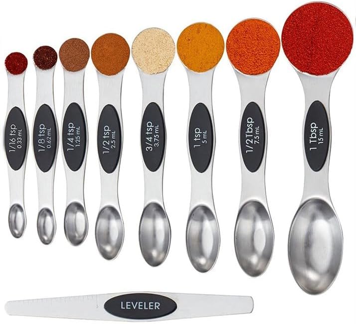 Magnetic Measuring Spoons Set of 9 Perfect for Precision Cooking and Baking Effortlessly Measure Ingredients
