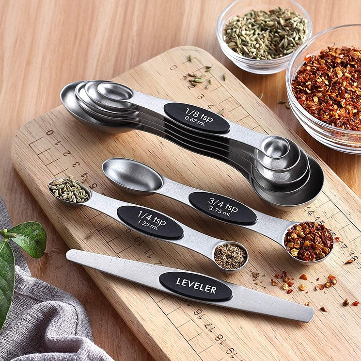 Magnetic Measuring Spoons Set of 9 Perfect for Precision Cooking and Baking Effortlessly Measure Ingredients