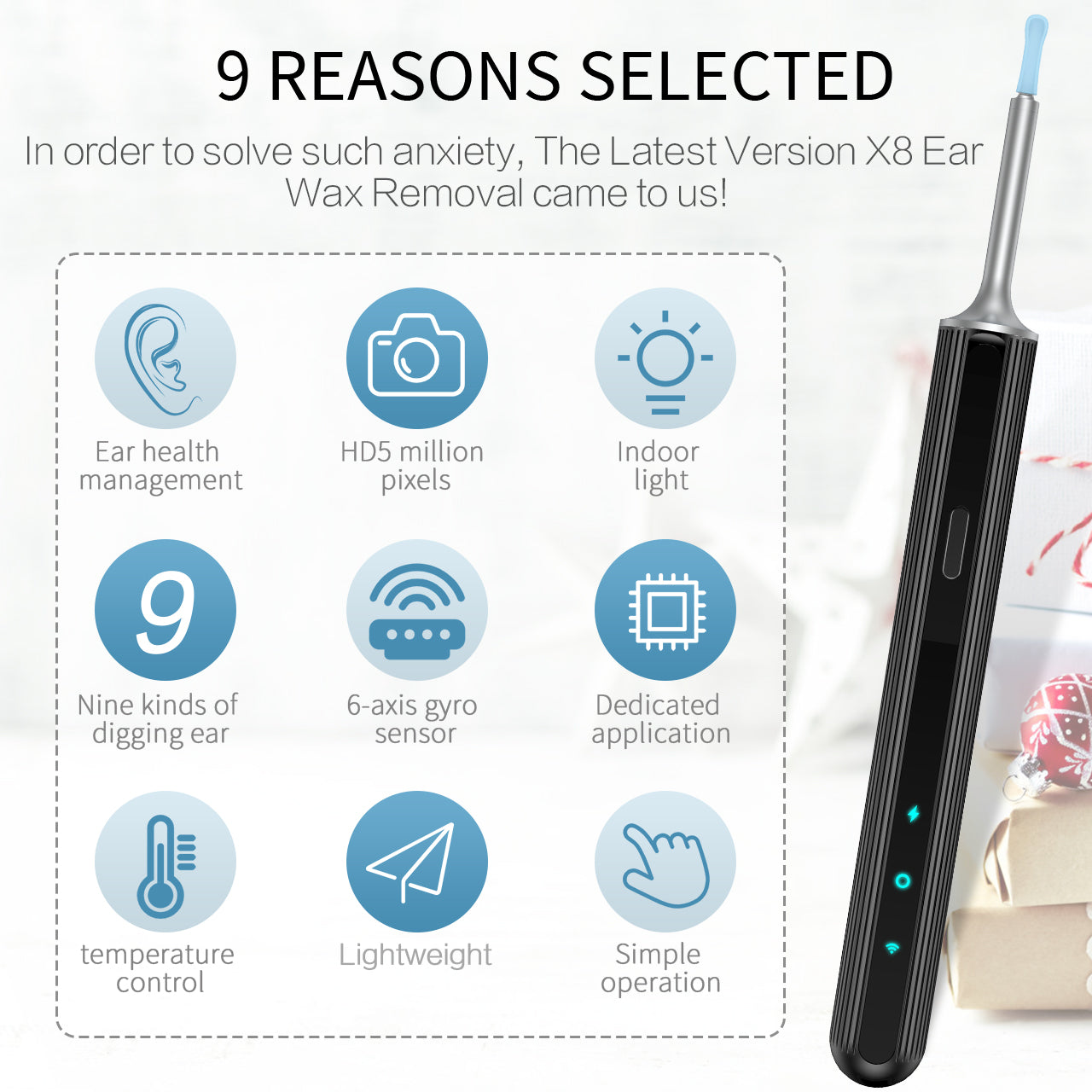 Ear Wax Removal Ear Wax Camera 1080P FHD Earwax Cleaner Set Wireless Ear Wax Removal Tool with 6 LED Light for Kids, Adults,Pets(New Version)